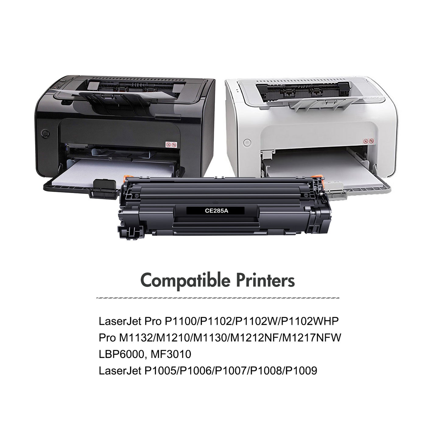 85A Black Compatible Toner Cartridge for HP 85A CE285A CE285D 285A Laserjet Pro P1102w M1212nf MFP P1102 P1102whp M1217nfw M1132 1102w CE285D M1212 M1217 Printer Ink (Black, 2-Pack, CE285AT1)