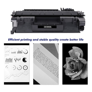 05A With Chip 2 Pack CE505AD Black Toner Cartridge Ink Compatible for HP LaserJet 05A CE505A CE505D 05X CE505X P2035 (CE461A) P2035n (CE462A) P2055 P2055d (CE457A) P2055dn 2055dn P2055x Print