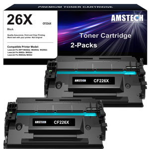 26X Black Toner Cartridge 2-Pack Replacement for HP 26X 26A CF226X CF226A LaserJet Pro MFP M426fdw M402n M402dn M402dw M402 M426fdn M426dw M426 Series Printer High Yield Ink