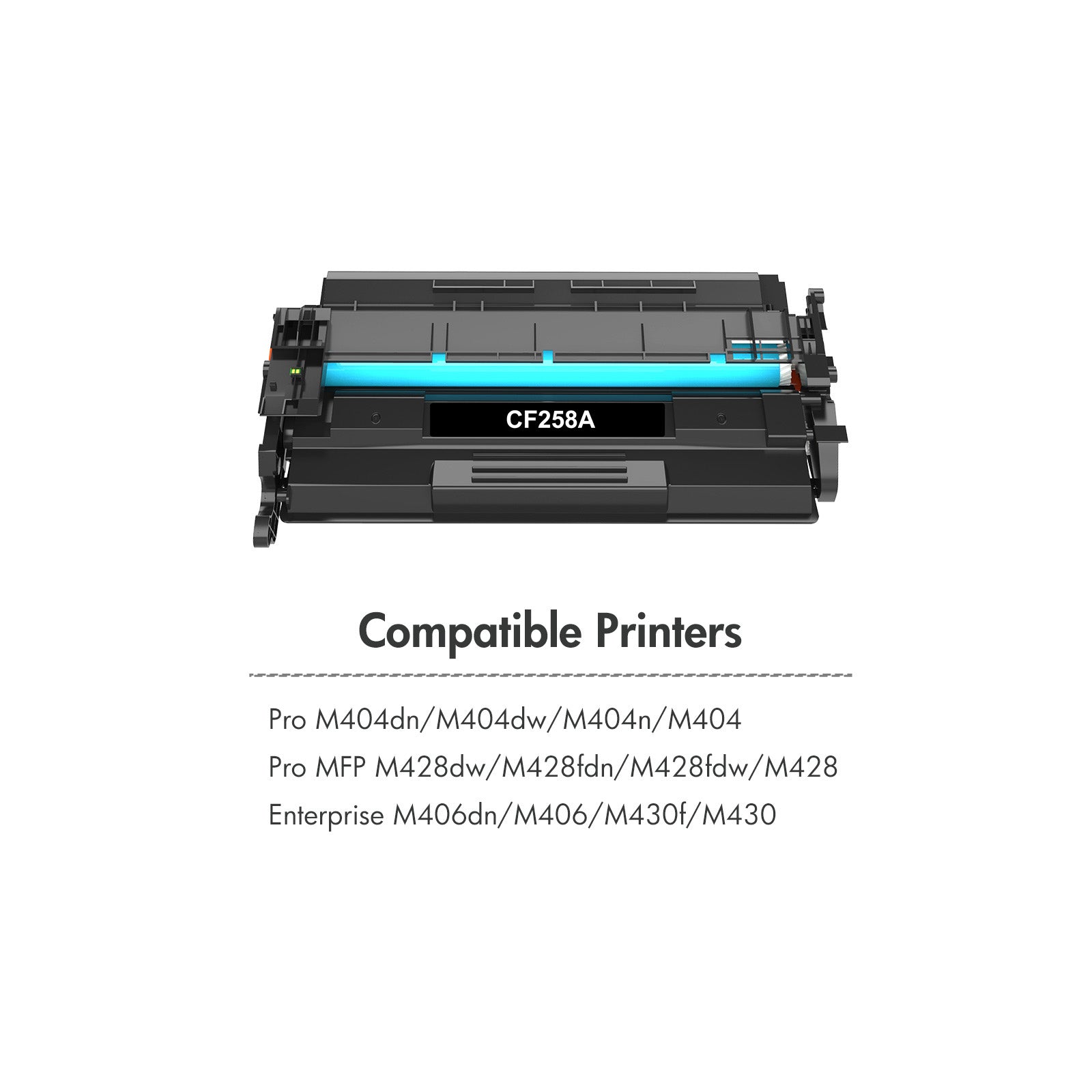 2-pack 58A CF258A Black Toner cartridge with Chip,Compatible with HP 58A CF258A m404 Toner cartridge,for HP Laserjet Pro M404n M404dn MFP M428fdw M428fdn M404dw M428dw Printer