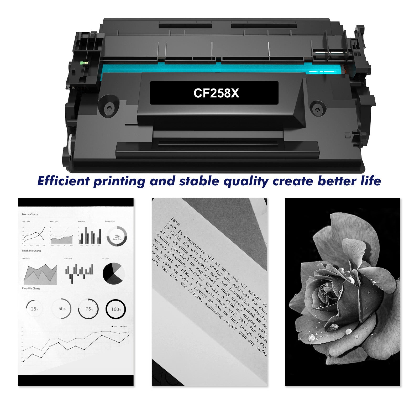 2-pack 58X CF258X Black Toner cartridge With Chip, Compatible with HP 58A CF258A 58X CF258X m404 Toner cartridge , For HP Laserjet Pro M404n M404dn MFP M428fdw M428fdn M404dw M428dw Printer