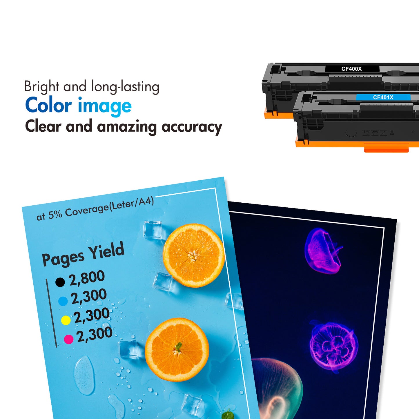 201X 201A CF400X Compatible Toner for HP CF400X CF401X CF402X CF403X Pro M252dw M252n MFP M277n M277dw M277c6 M274n Printers (Black Cyan Magenta Yellow, 4-PACK)
