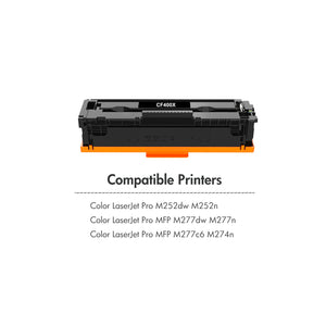 201X 201A CF400X Compatible Toner for HP CF400X CF401X CF402X CF403X Pro M252dw M252n MFP M277n M277dw M277c6 M274n Printers (Black Cyan Magenta Yellow, 4-PACK)