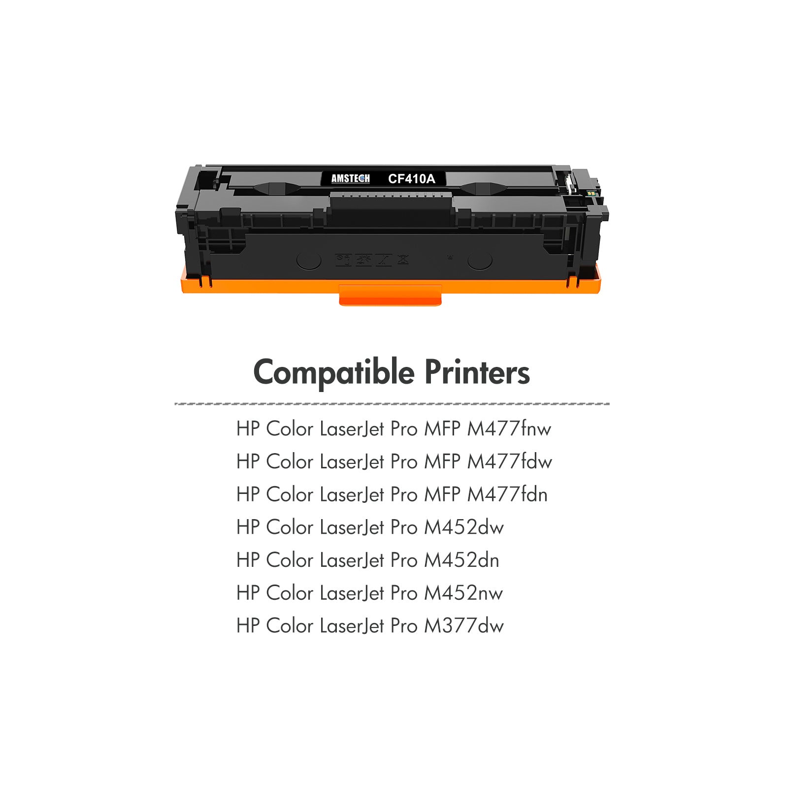 410A Toner Cartridge Compatible for HP 410A 410X CF410A CF410X Color Laserjet Pro MFP M477fnw M477fdw M477fdn M452dn M452nw M477 M452 M377 Printer Ink (Black Cyan Yellow Magenta, 4-Pack)