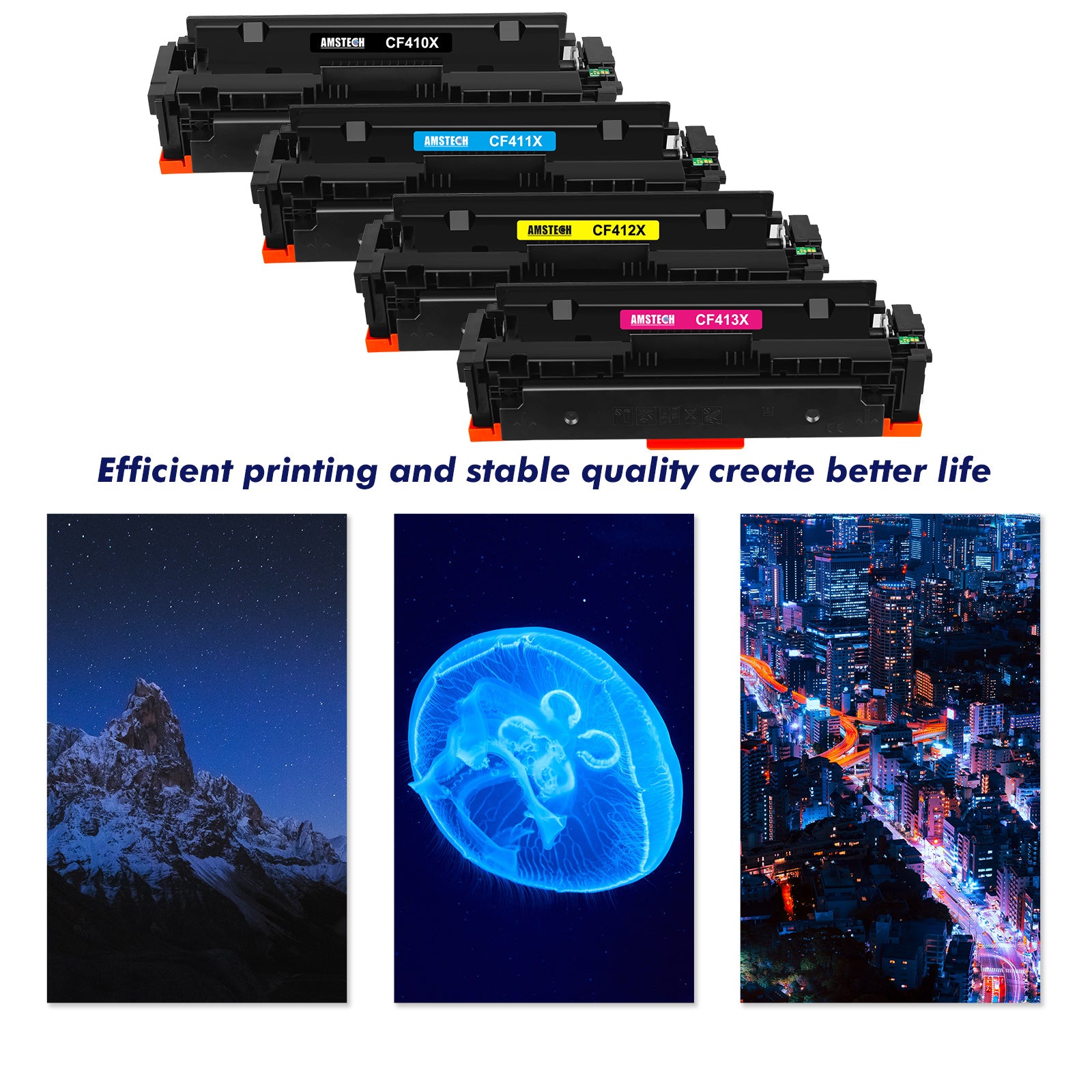 410X Color Toner Cartridge Compatible for HP 410X CF410X 410A CF410A Laserjet Pro MFP M477fnw M477fdw M477fdn M452dn M452nw M452dw M477 M452 M377 Printer Ink (Black Cyan Yellow Magenta | 4-Pack )