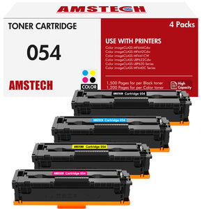 054 054H 4-Pack Toner Cartridge Compatible for Canon 054 CRG-054 054H Color ImageCLASS MF644Cdw MF642Cdw MF641Cw LBP622Cdw MF640C Toner Printer Ink (Black Cyan Magenta Yellow )