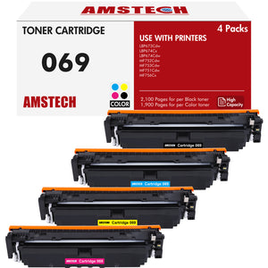 069 CRG-069 069H 4-Pack Toner Cartridge SET Compatible for Canon 069 069H MF753Cdw MF751Cdw LBP674Cdw LBP673Cdw LBP674Cx MF752Cdw MF756Cx(Black Cyan Magenta Yellow)