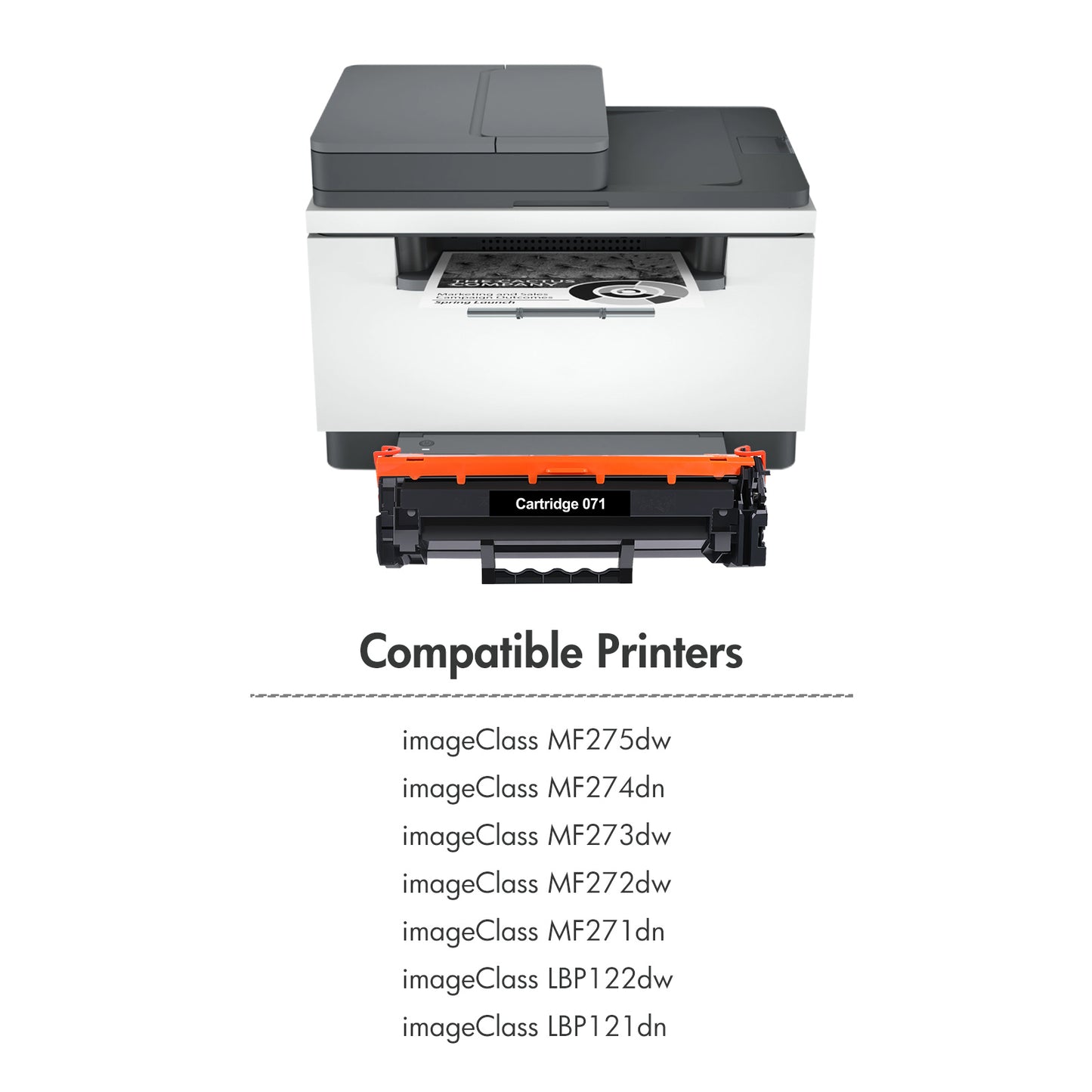 071 071H Toner Cartridge with Chip Compatible for Canon CRG-071 CRG-071H i-SENSYS LBP122dw MF272dw MF273dw MF275dw MF274dn MF271dn LBP121dn Printer (Black,2-Pack)