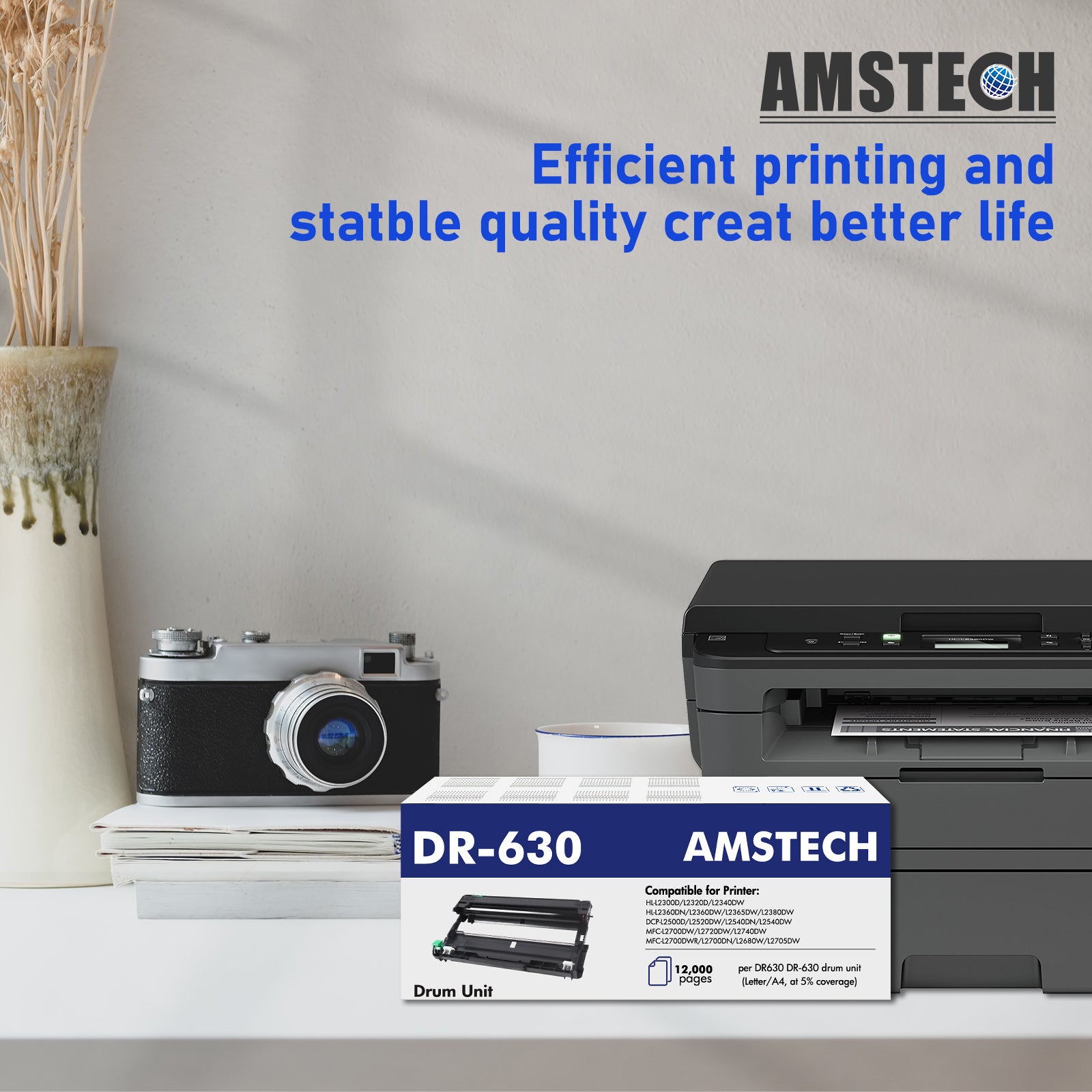 DR630 DR-630 Drum Unit Replacement Compatible for Brother DCP-L2520DW DCP-L2540DW HL-L2300D HL-L2320D HL-L2340DW HL-L2360DW HL-L2680W Printer 1PACK