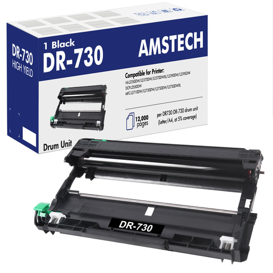 DR730 DR-730 Drum Unit Replacement Compatible for Brother MFC-L2710DW MFC-L2750DW HL-L2350DW HL-L2370DWXL HL-L2390DW HL-L2395DW DCP-L2550DW MFC-L2750DWXL Printer Yields Up to 12,000 Pages 1PACK