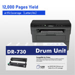 Cargar imagen en el visor de la galería, DR730 DR-730 Drum Unit Replacement Compatible for Brother MFC-L2710DW MFC-L2750DW HL-L2350DW HL-L2370DWXL HL-L2390DW HL-L2395DW DCP-L2550DW MFC-L2750DWXL Printer Yields Up to 12,000 Pages 1PACK
