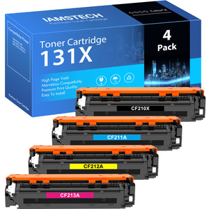 131A CF210A 131X CF210X Toner Cartridge Compatible for HP Pro 200 Color M251nw MFP M276nw M251n M276n M276 M251 Printer (Black,Cyan,Magenta,Yellow,4 Pack)