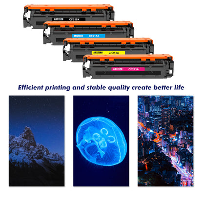 131A CF210A 131X CF210X Toner Cartridge Compatible for HP Pro 200 Color M251nw MFP M276nw M251n M276n M276 M251 Printer (Black,Cyan,Magenta,Yellow,4 Pack)