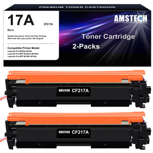 17A Toner Cartridge Replacement 2-Pack Compatible for HP 17A CF217A LaserJet Pro M102w M102a MFP M130nw M130fw M130fn M130a Series Printer (Black)