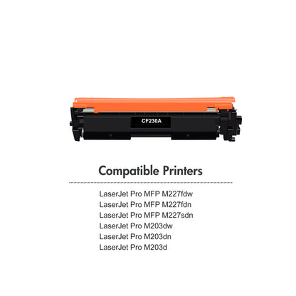 30A 30X Toner Cartridge Compatible for HP 30A 30X CF230A CF230X for HP LaserJet Pro MFP M227fdw M227fdn Pro M203dw M203d M203dn High Yield Printer (Black 2-Pack)