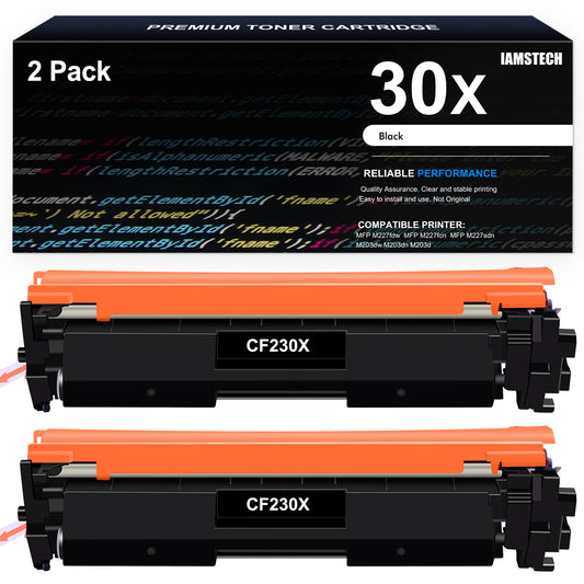 30X 30A Toner Cartridge Compatible for HP 30X 30A CF230X CF230A for HP LaserJet Pro MFP M227fdw M227fdn Pro M203dw M203d M203dn High Yield Printer (Black 2-Pack)