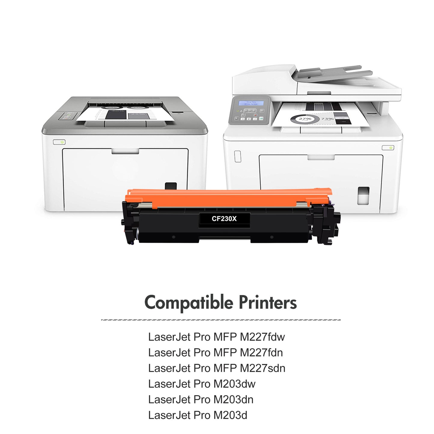30X 30A Toner Cartridge Compatible for HP 30X 30A CF230X CF230A for HP LaserJet Pro MFP M227fdw M227fdn Pro M203dw M203d M203dn High Yield Printer (Black 2-Pack)