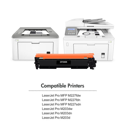 30X 30A Toner Cartridge Compatible for HP 30X 30A CF230X CF230A for HP LaserJet Pro MFP M227fdw M227fdn Pro M203dw M203d M203dn High Yield Printer (Black 2-Pack)