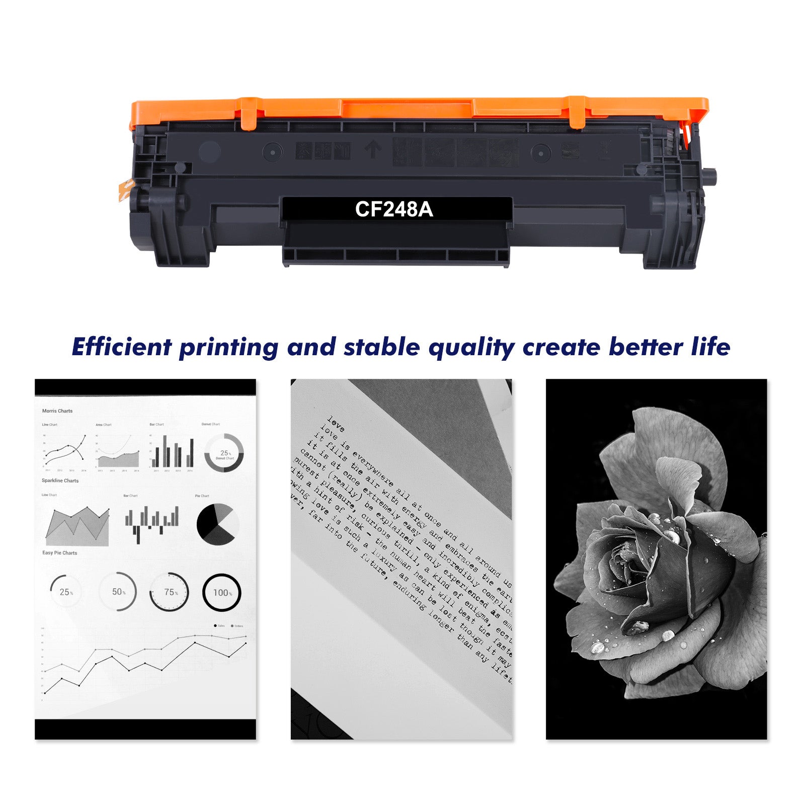 48A CF248A Toner Cartridge Compatible for HP 48A CF248A for HP Laserjet Pro M15w MFP M29w M28w M16w M31w M30w M15a M16a M28a M29a M15 M29 M28 Printer Ink (Black 2-Pack)