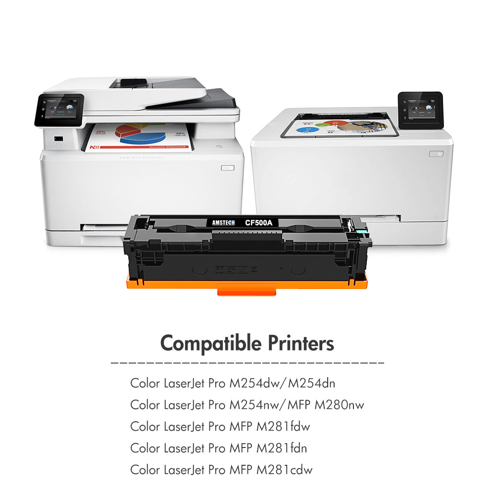 202A 4-Pack Toner Cartridge Replacement for HP 202A 202X CF500A CF501A CF502A CF503A Color Laserjet Pro MFP M281fdw M281cdw M254dw 281fdw M254 M281 Printer (Black Cyan Yellow Magenta)