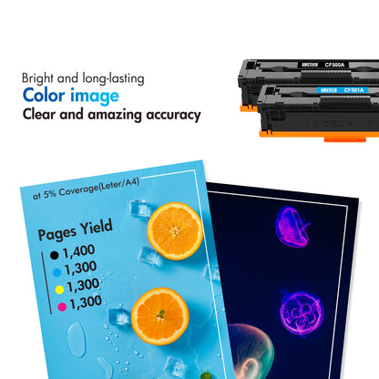 202A 4-Pack Toner Cartridge Replacement for HP 202A 202X CF500A CF501A CF502A CF503A Color Laserjet Pro MFP M281fdw M281cdw M254dw 281fdw M254 M281 Printer (Black Cyan Yellow Magenta)