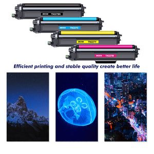 TN-227 TN227 High Yield Toner Cartridge 4 Pack Compatible for Brother TN227 TN223 TN-227BK/C/M/Y MFC-L3770CDW HL-L3290CDW HL-L3270CDW MFC-L3750CDW MFC-L3710CW L3210CW Printer Ink