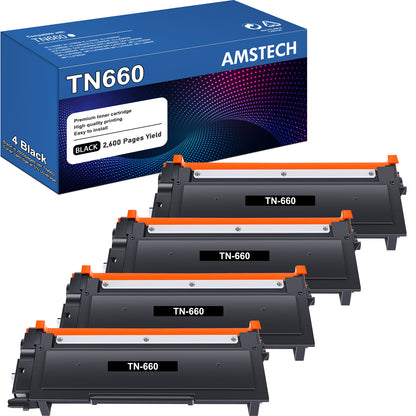 TN660 Toner Cartridge Compatible for Brother TN660 TN-660 TN 660 TN630 HL-L2380DW MFC-L2700DW HL-L2300D HL-L2320D HL-L2340DW DCP-L2540DW Printer Ink (High Yield 4 Black)