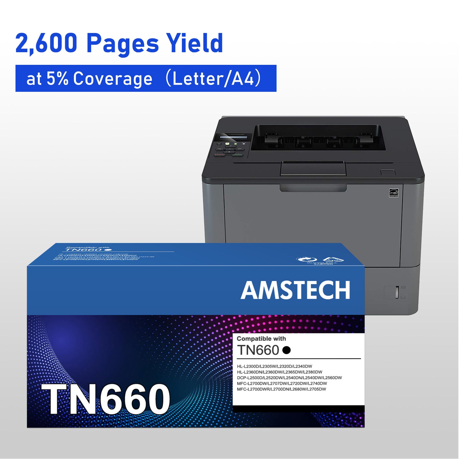 thumbnail image 2 of Compatible TN660 / TN630 Toner Cartridge – Black, 2600 Pages, For Brother Printers 2 of 6