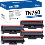 Lade das Bild in den Galerie-Viewer, TN760 Toner Cartridge Compatible for Brother TN760 TN730 TN-730/TN-760 TN 760 DCP-L2550DW MFC-L2710DW MFC-L2750DW HL-L2350DW HL-L2395DW MFC-L2750DW Printer Ink (Black, 4-Pack)
