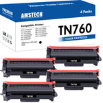 Load image into Gallery viewer, TN760 Toner Cartridge Compatible for Brother TN760 TN730 TN-730/TN-760 TN 760 DCP-L2550DW MFC-L2710DW MFC-L2750DW HL-L2350DW HL-L2395DW MFC-L2750DW Printer Ink (Black, 4-Pack)
