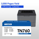 Load image into Gallery viewer, TN760 TN-760 Toner Cartridge Compatible for Brother TN760 TN 760 TN730 TN-730 DCP-L2550DW MFC-L2710DW MFC-L2750DW HL-L2350DW HL-L2395DW MFC-L2750DW Printer Ink (Black, 2-Pack)

