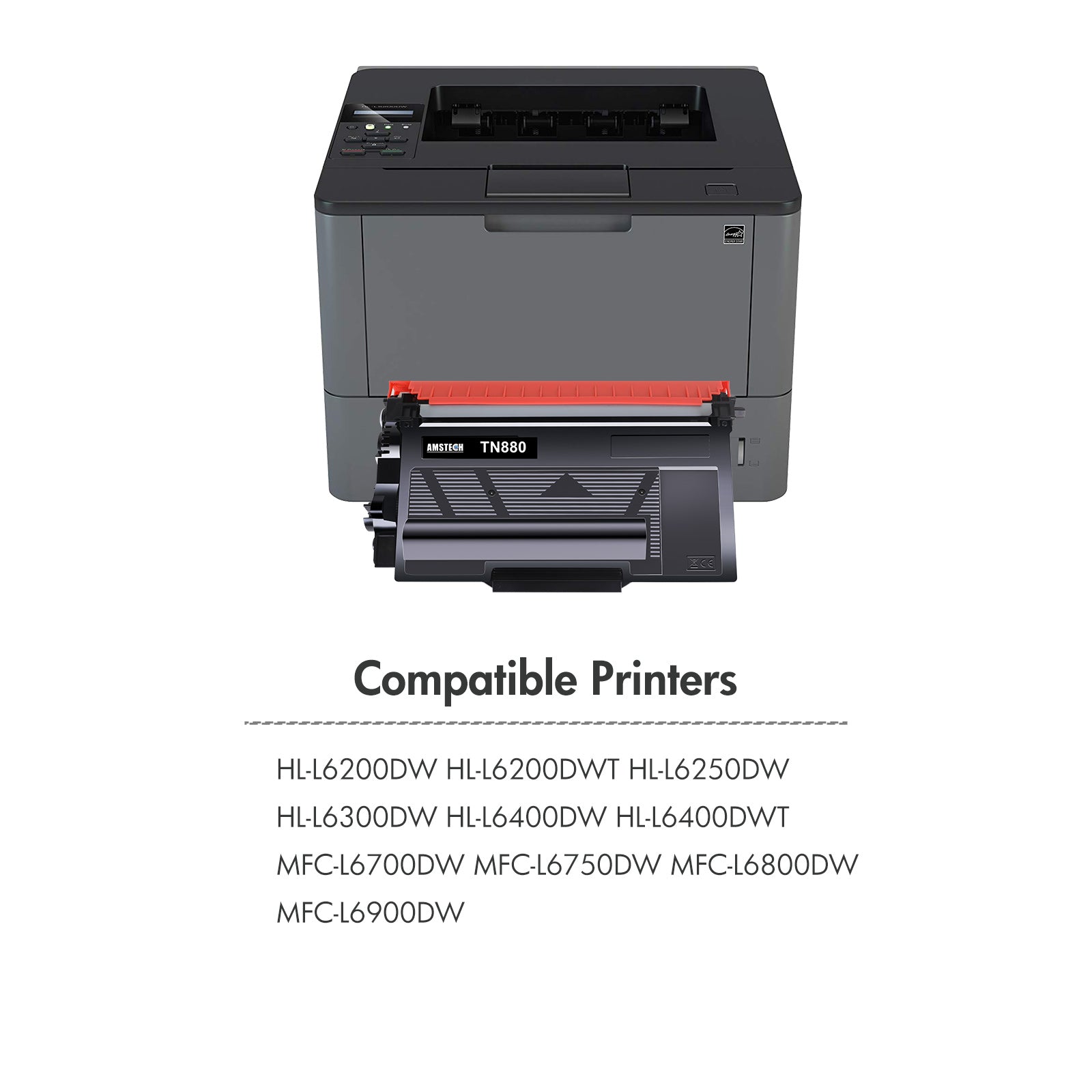 TN-880 TN880 Toner Cartridge Replacement Compatible for Brother TN880 TN 880 for MFC-L6900DW HL-L6200DW HL-L6200DWT MFC-L5900DW MFC-L6800DW HL-L6250DW 2 Pack Black