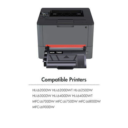 TN-880 TN880 Toner Cartridge Replacement Compatible for Brother TN880 TN 880 for MFC-L6900DW HL-L6200DW HL-L6200DWT MFC-L5900DW MFC-L6800DW HL-L6250DW 2 Pack Black
