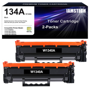 134A 134X Compatible Toner Cartridge (with Chip) for HP 134A W1340A 134X W1340X Toner for HP LaserJet M209dw MFP M234dw M234sdn M234sdw Printer Ink (Black, 2-Pack)
