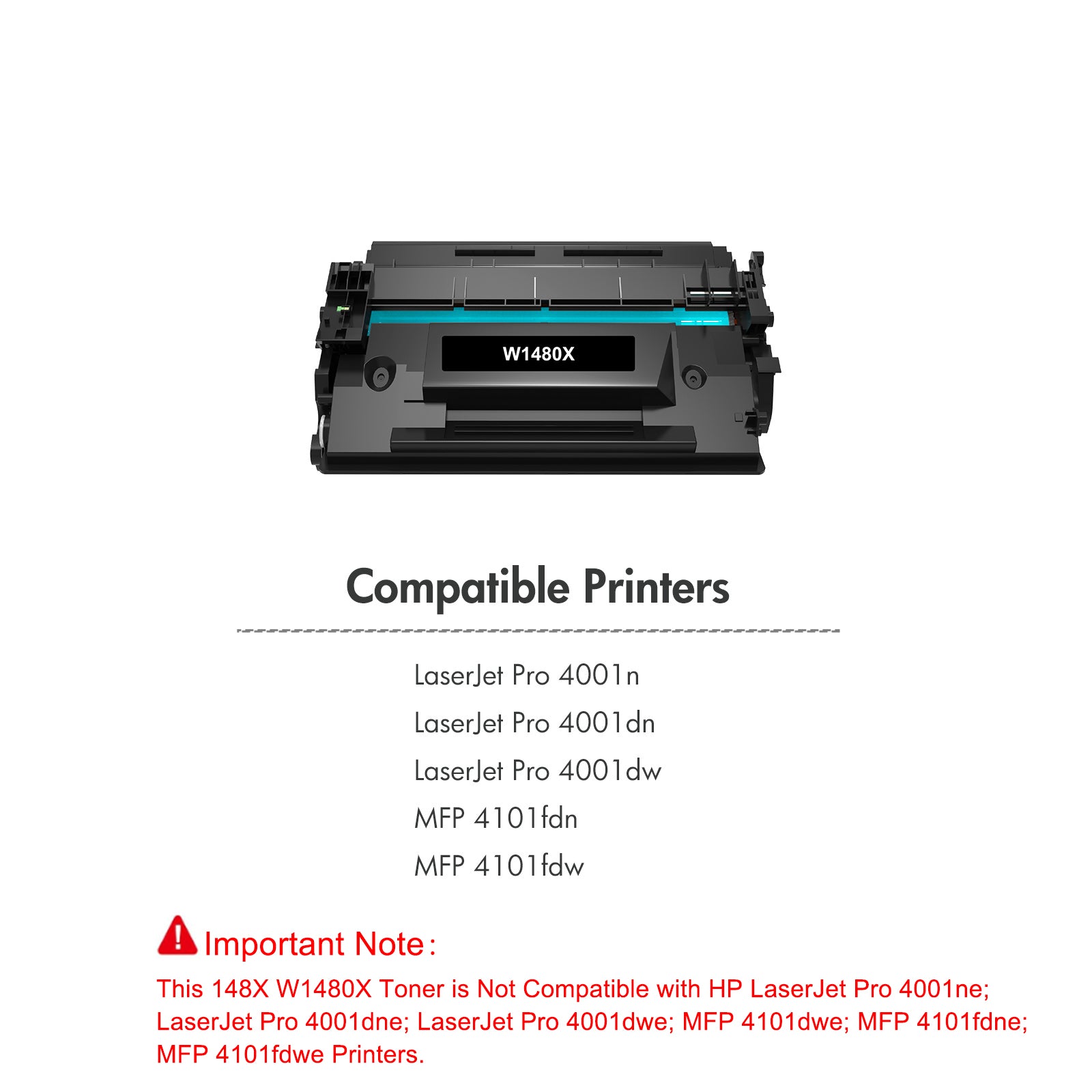 148X Toner Cartridge 148A High Yield Compatible for HP W1480X 148X 148A Laserjet Pro 4001dn MFP 4101fdw 4101fdn 4001n 4001dn 4001dw (2-Pack)