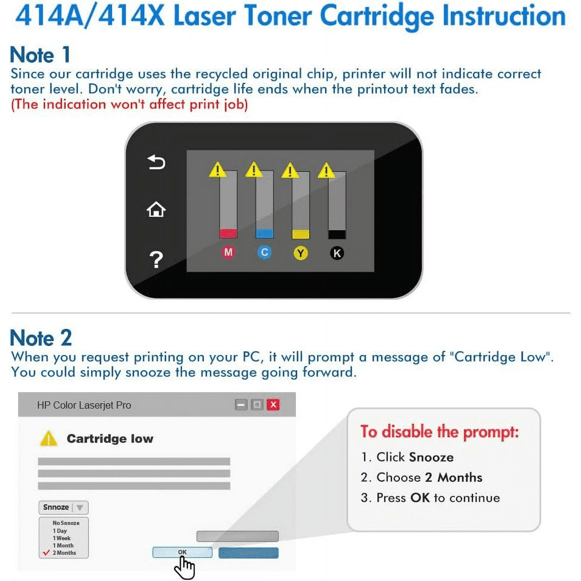 414A Toner Cartridge 4-Pack with Chip Compatible for HP 414A 414X Color LaserJet Pro MFP M479 M479fdw M479fdn M454 M454dn M454dw Enterprise MFP M480f (Black, Cyan, Magenta, Yellow)