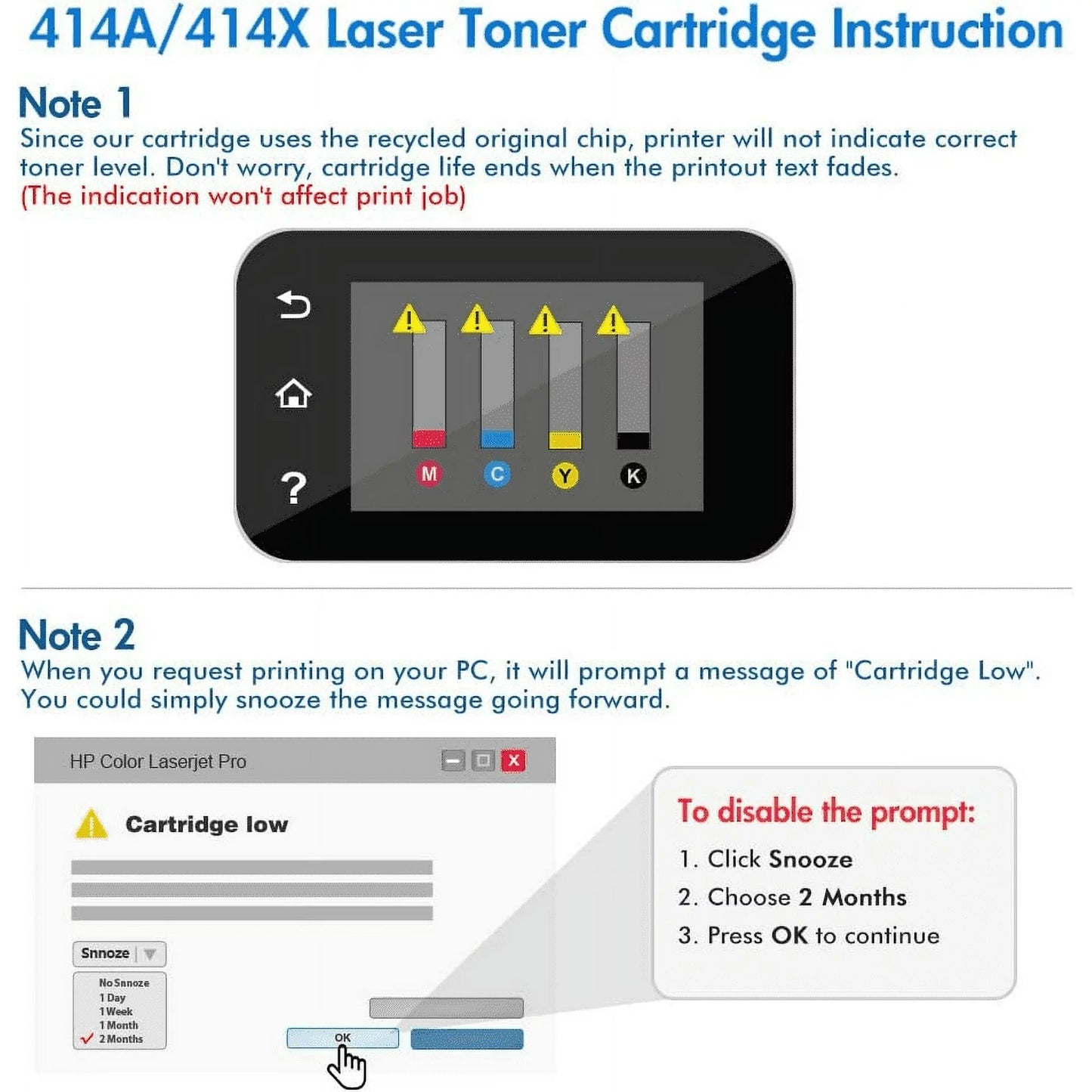 414A Toner Cartridge 4-Pack with Chip Compatible for HP 414A 414X Color LaserJet Pro MFP M479 M479fdw M479fdn M454 M454dn M454dw Enterprise MFP M480f (Black, Cyan, Magenta, Yellow)
