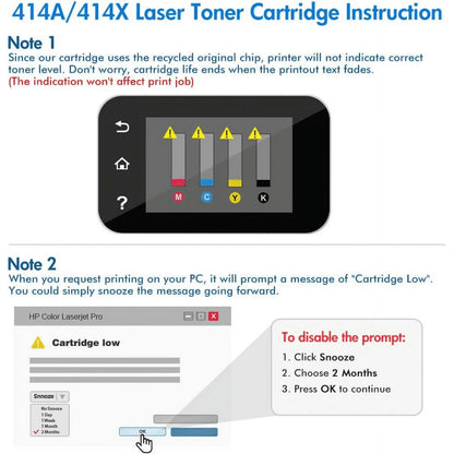 414A Toner Cartridge 4-Pack with Chip Compatible for HP 414A 414X Color LaserJet Pro MFP M479 M479fdw M479fdn M454 M454dn M454dw Enterprise MFP M480f (Black, Cyan, Magenta, Yellow)
