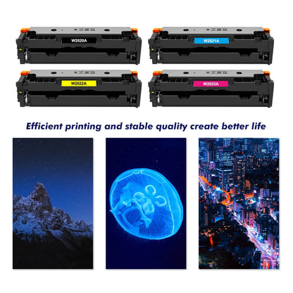414A Toner Cartridge 4-Pack with Chip Compatible for HP 414A 414X Color LaserJet Pro MFP M479 M479fdw M479fdn M454 M454dn M454dw Enterprise MFP M480f (Black, Cyan, Magenta, Yellow)