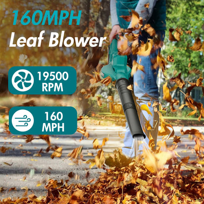 BAOKALER Cordless Leaf Blower, 160MPH 20V Handheld Electric Leaf Blowers with 2 Battery, Lightweight Battery Powered Leaf Blower