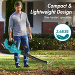 Lade das Bild in den Galerie-Viewer, BAOKALER Cordless Leaf Blower, 160MPH 20V Handheld Electric Leaf Blowers with 2 Battery, Lightweight Battery Powered Leaf Blower
