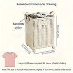 Load image into Gallery viewer, Foldable Multi-Functional Plastic Laundry Basket, Portable Clothing Storage Bin with Wheels, Large Size, Suitable for Balcony, Bathroom, and Bedroom
