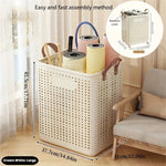 Load image into Gallery viewer, Foldable Multi-Functional Plastic Laundry Basket, Portable Clothing Storage Bin with Wheels, Large Size, Suitable for Balcony, Bathroom, and Bedroom
