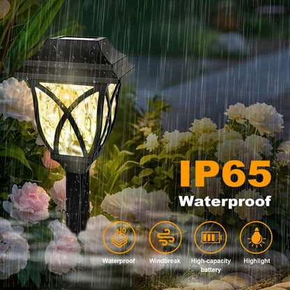 TopZoo Solar Lights Outdoor Pathway, 6 Pack Solar Garden Stake Lights for Yard Patio Walkway Planter Pool, LED Waterproof, Warm White