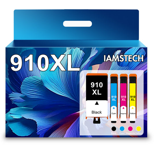 910XL Ink Cartridge High Yield Compatible for HP 910 Combo for HP OfficeJet Pro 8020 8024 8025 8028 8035 OfficeJet 8022 8010 8012 8014 8015 8018 Printer (Black, Cyan, Magenta, Yellow,4-Pack)