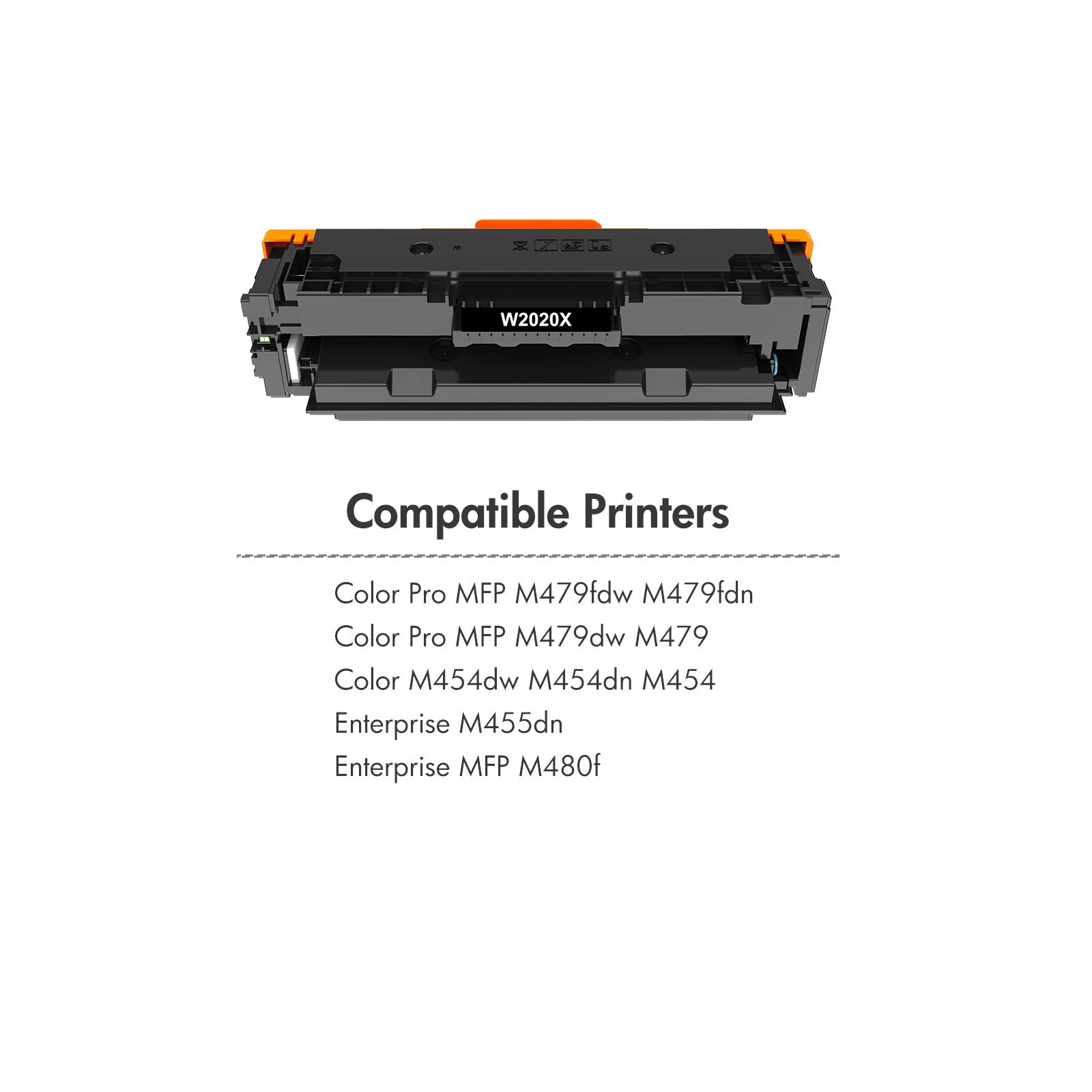 414X Toner Cartridges 4-Pack High Yield with Chip Compatible for HP 414X 414A Color LaserJet Pro MFP M479 M479fdw M479fdn M454 M454dn M454dw Enterprise MFP M480f (Black, Cyan, Magenta, Yellow)