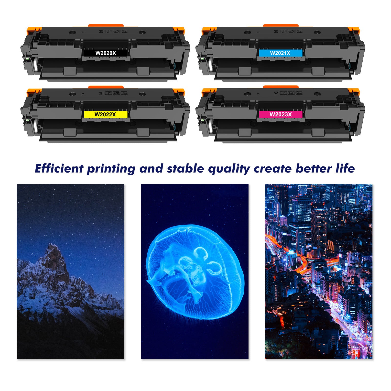 414X Toner Cartridges 4-Pack High Yield with Chip Compatible for HP 414X 414A Color LaserJet Pro MFP M479 M479fdw M479fdn M454 M454dn M454dw Enterprise MFP M480f (Black, Cyan, Magenta, Yellow)