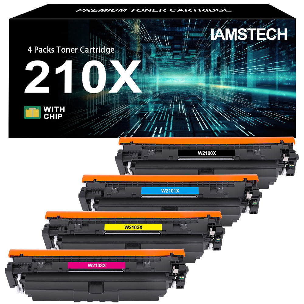 WITH CHIP 210X 210A Laserjet Toner Cartridge Compatible for HP 210X W2100X 210A W2100A High Yield Toner for HP Laserjet 4301fdn 4201dn 4201dw 4301fdw Printer Ink 4-Pack