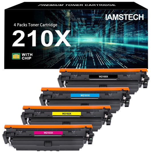WITH CHIP 210X 210A Laserjet Toner Cartridge Compatible for HP 210X W2100X 210A W2100A High Yield Toner for HP Laserjet 4301fdn 4201dn 4201dw 4301fdw Printer Ink 4-Pack