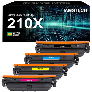 WITH CHIP 210X 210A Laserjet Toner Cartridge Compatible for HP 210X W2100X 210A W2100A High Yield Toner for HP Laserjet 4301fdn 4201dn 4201dw 4301fdw Printer Ink 4-Pack